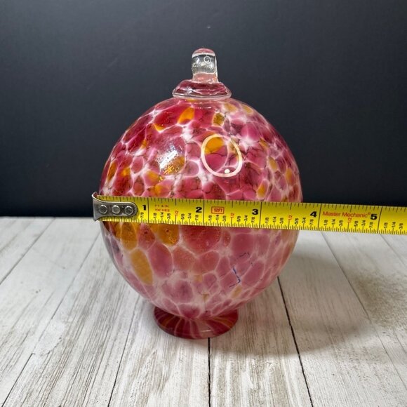 Vintage Bohemia Blown Glass Czech Republic Ornament Home Decorative Red Pink - Picture 7 of 7